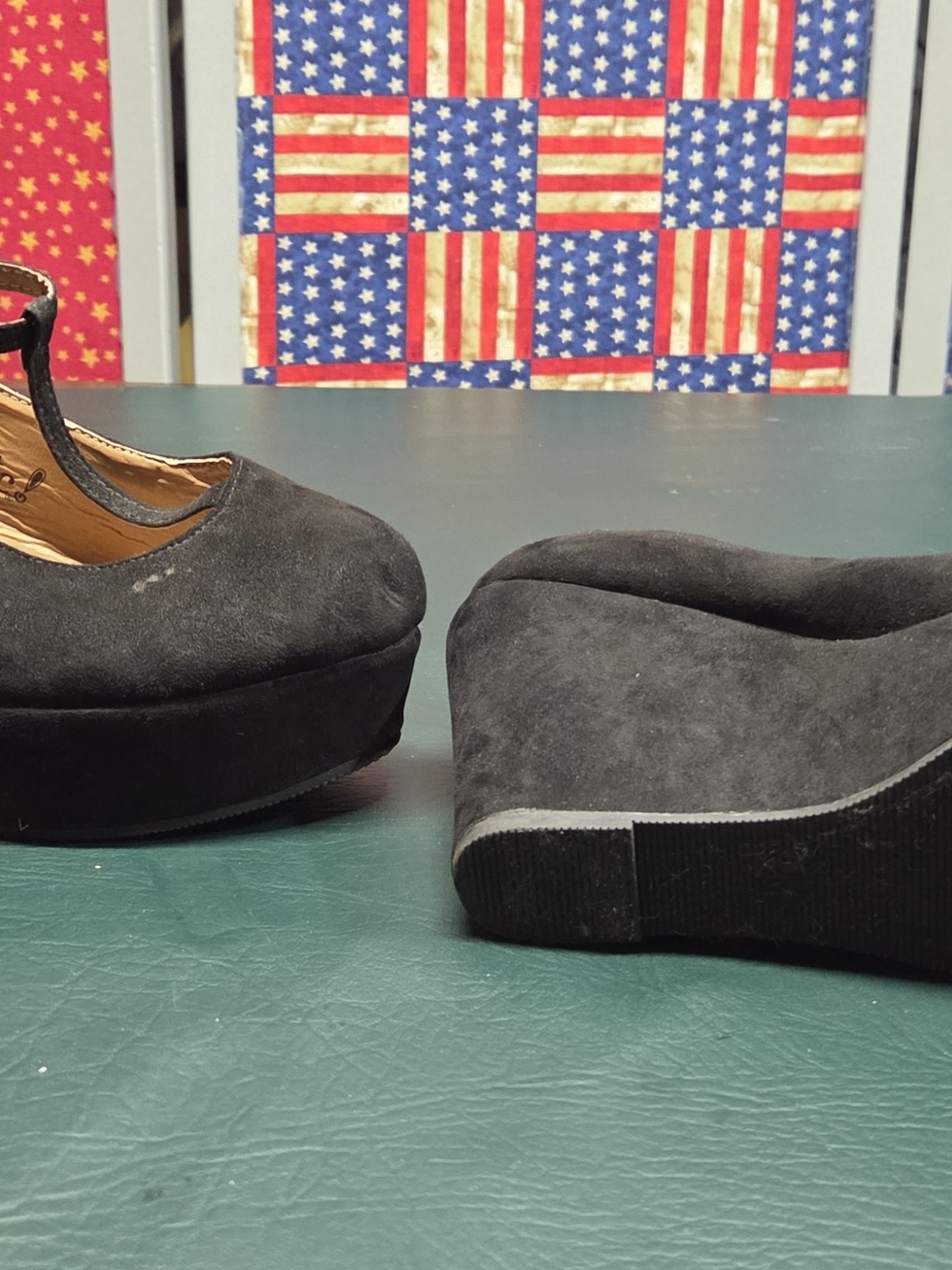 **Black Suede Rue21 Ect. Platform Heels - Women's Classic Style** - Picture 2 of 7
